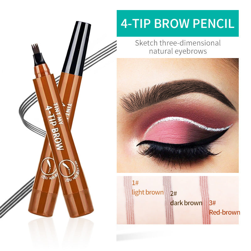4-fork liquid eyebrow pencil anti-sweat and waterproof