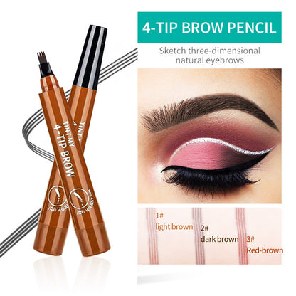 4-fork liquid eyebrow pencil anti-sweat and waterproof
